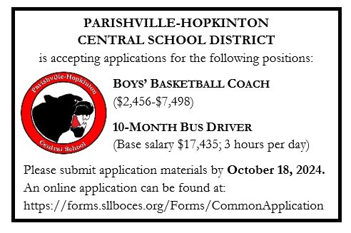 Boys' Basketball Coach, Bus Driver Ad