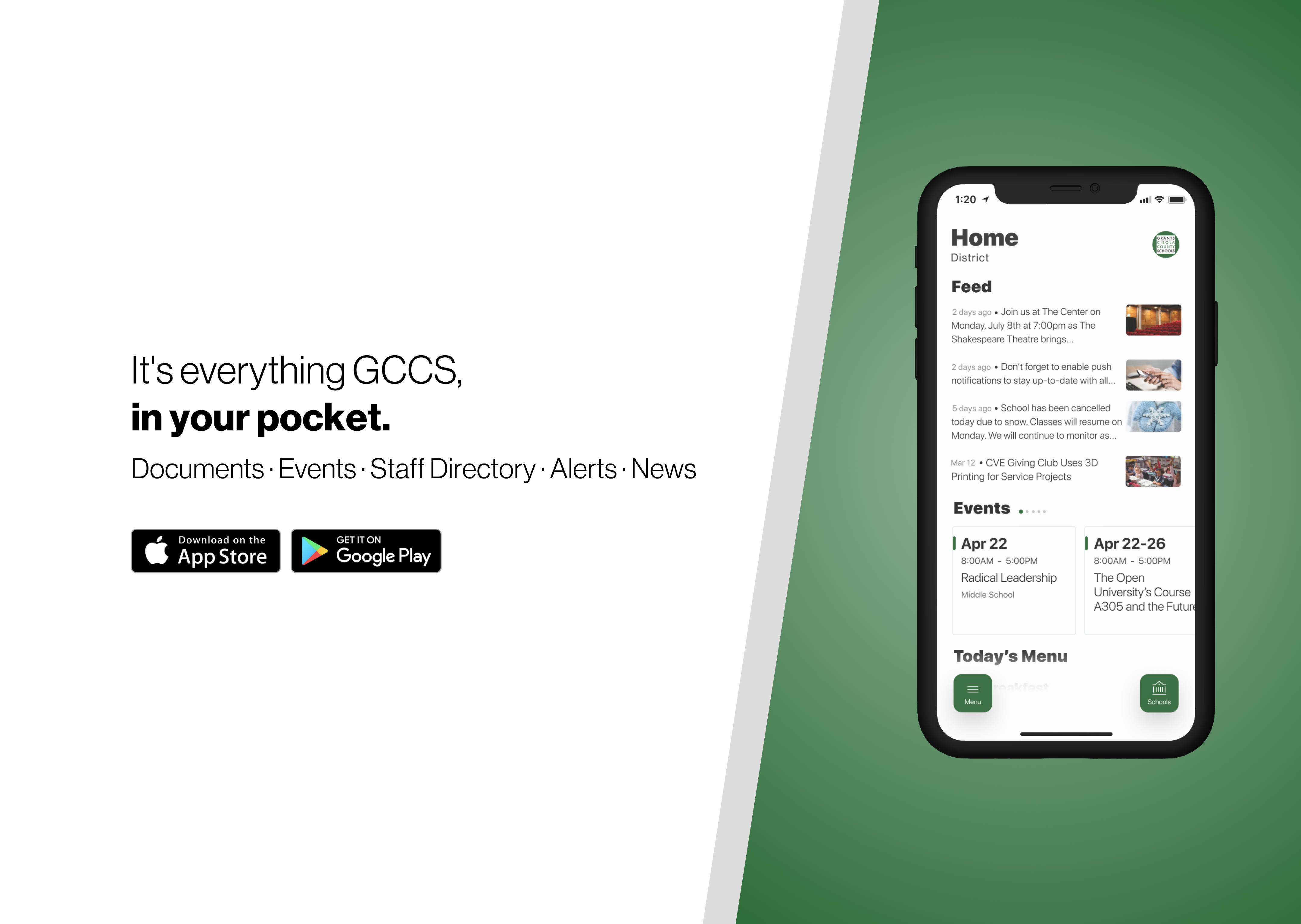 Its Everything GCCS in your pocket:  New App Marketing for apple and Android.