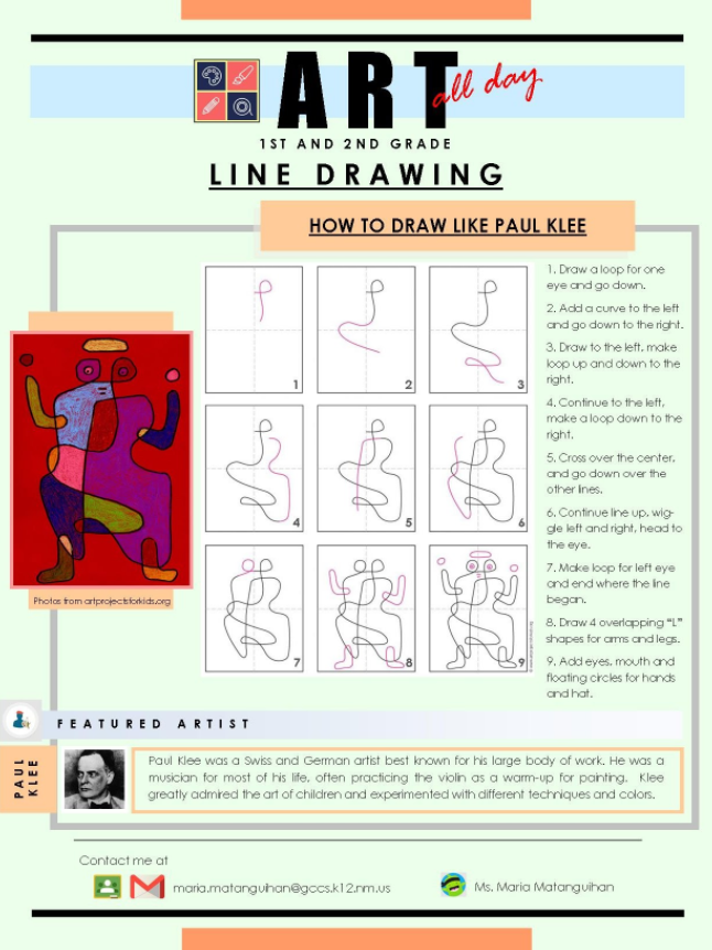 1st and 2nd Grade Line Drawing
