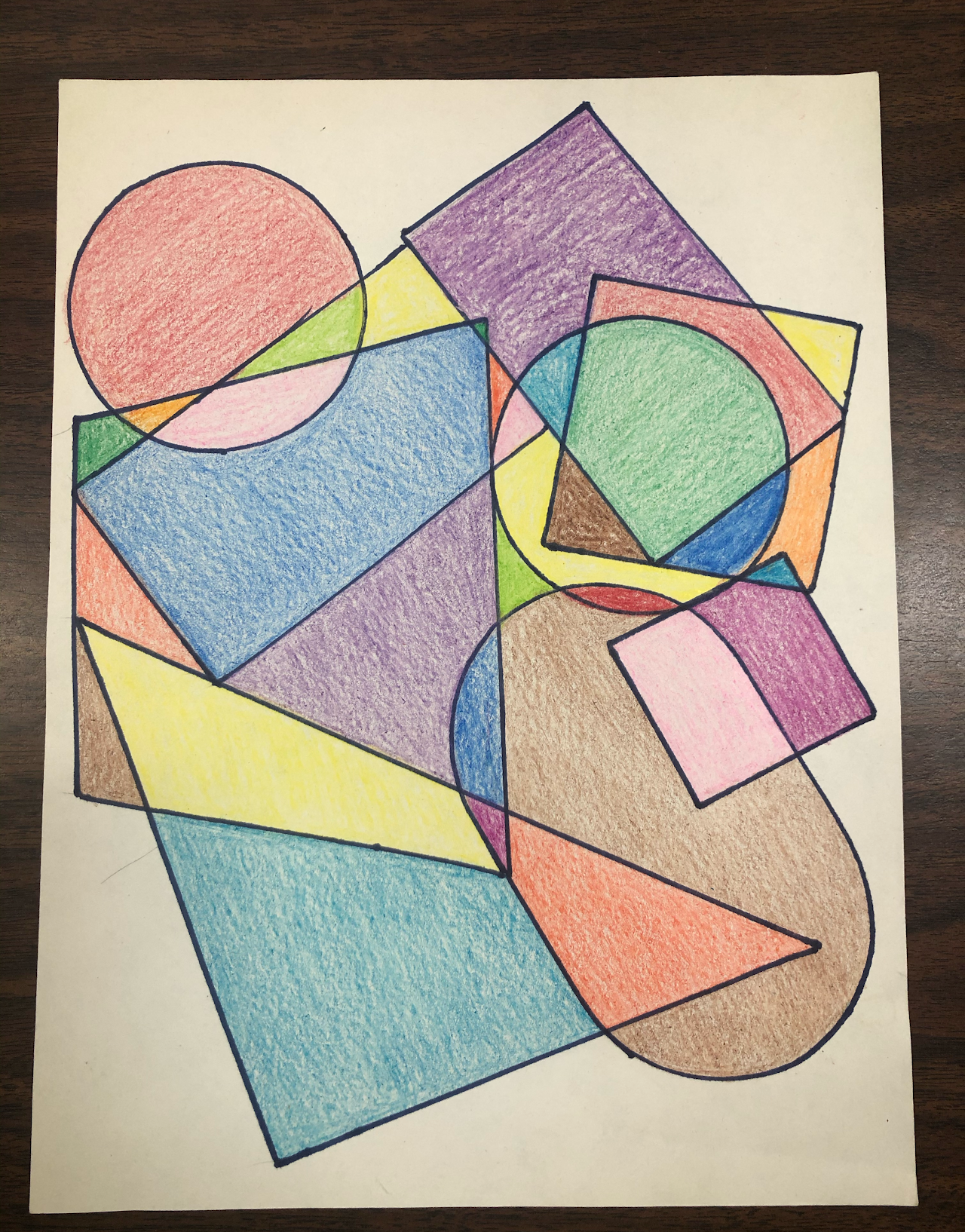 Overlapping shapes drawing