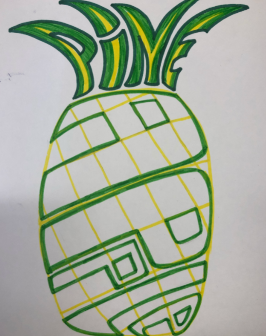"Pine Apple" making the shape of a pineapple