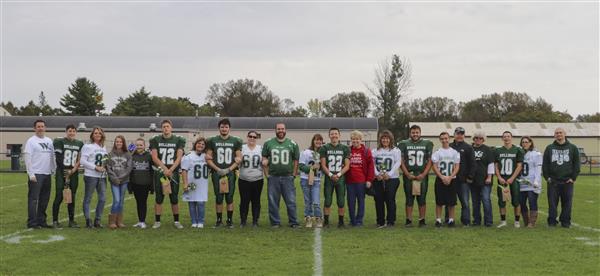 10/6/18 - Varsity Football Seniors Recognized at Homecoming