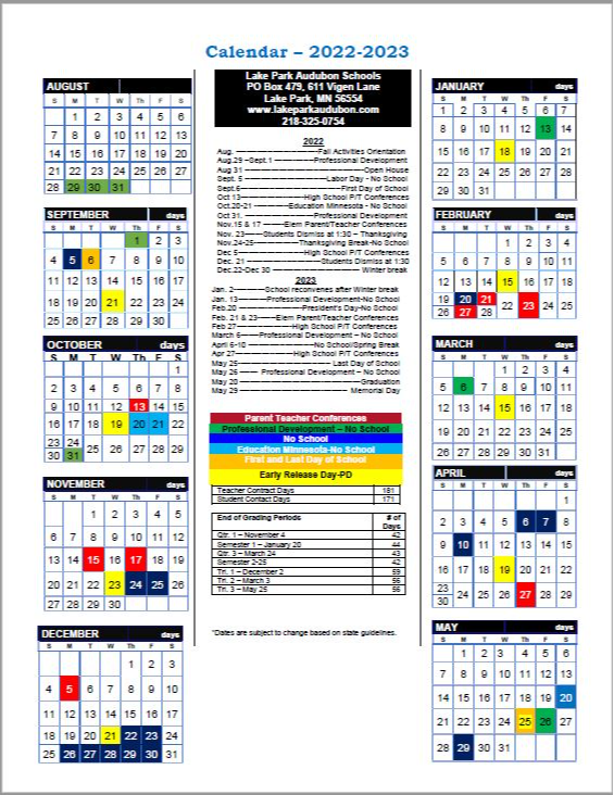 LPA 2022-23 District Calendar-FINAL