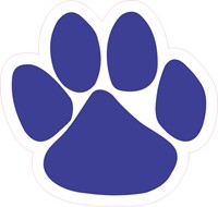 Blue paw print