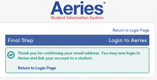 email confirmation screen shot