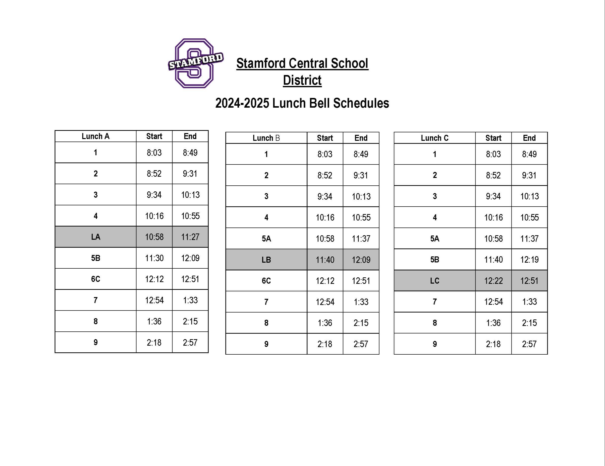 schedule