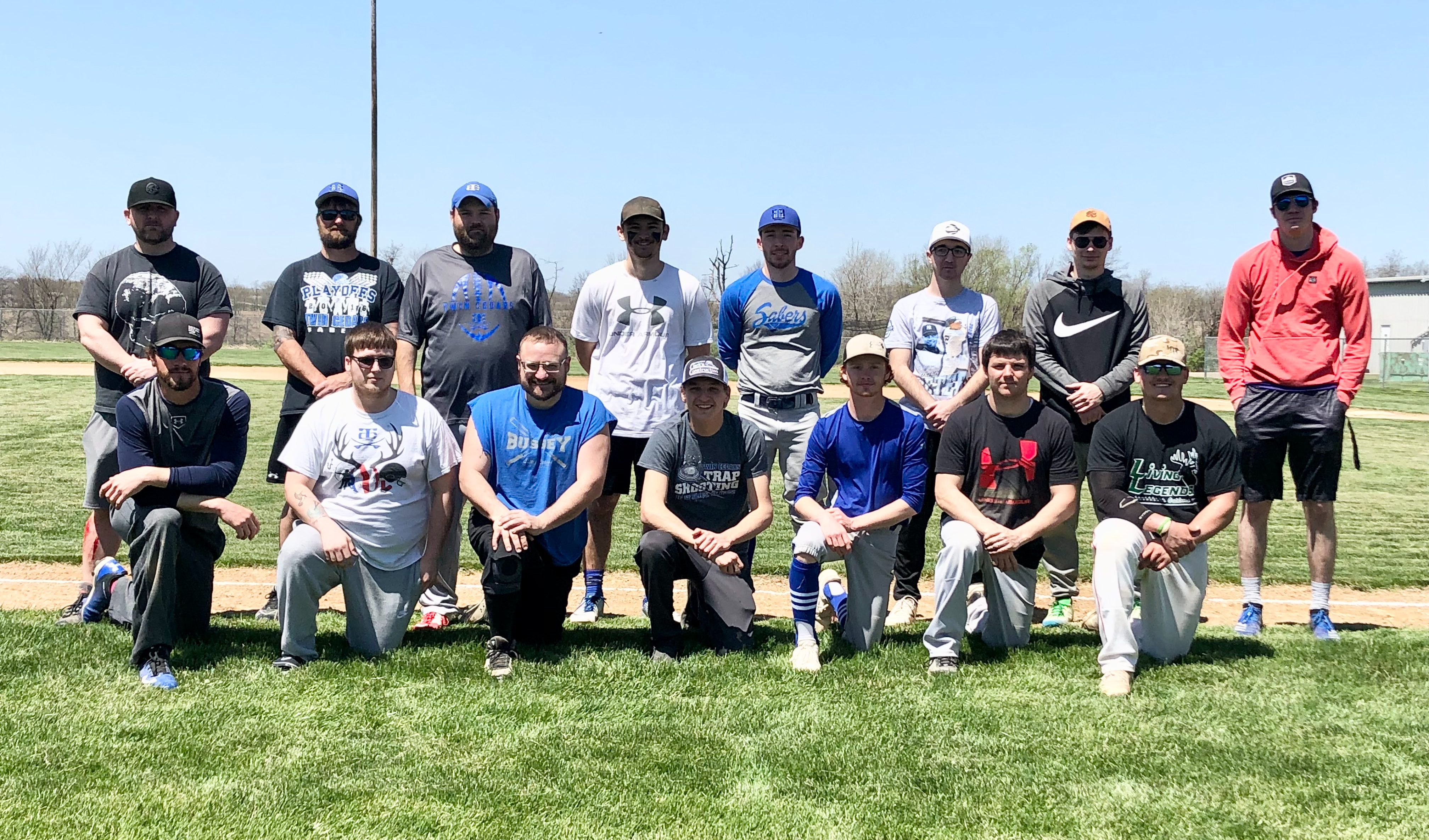 Players from the alumni baseball game.