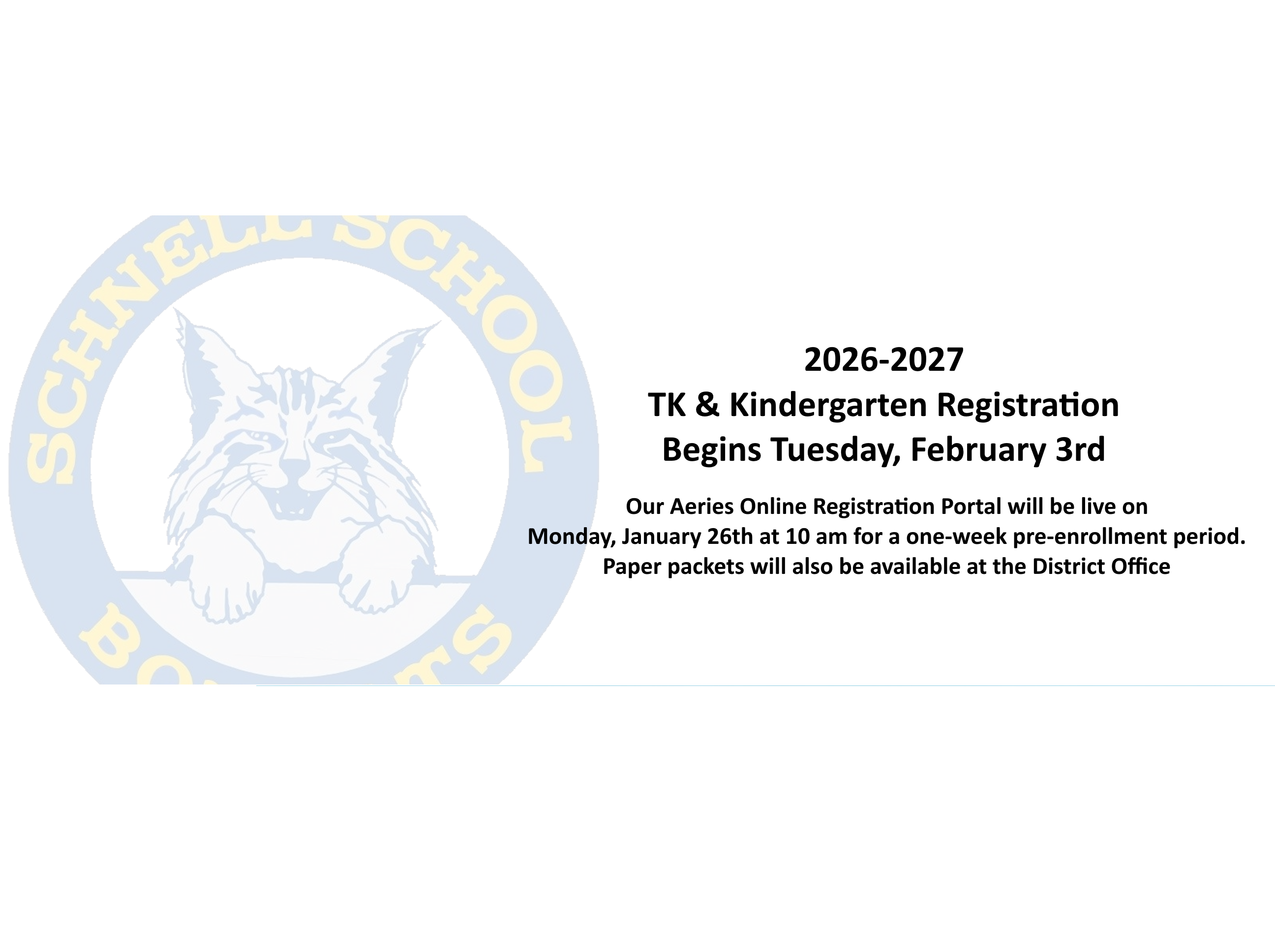 TK &amp; Kindergarten Registration Information