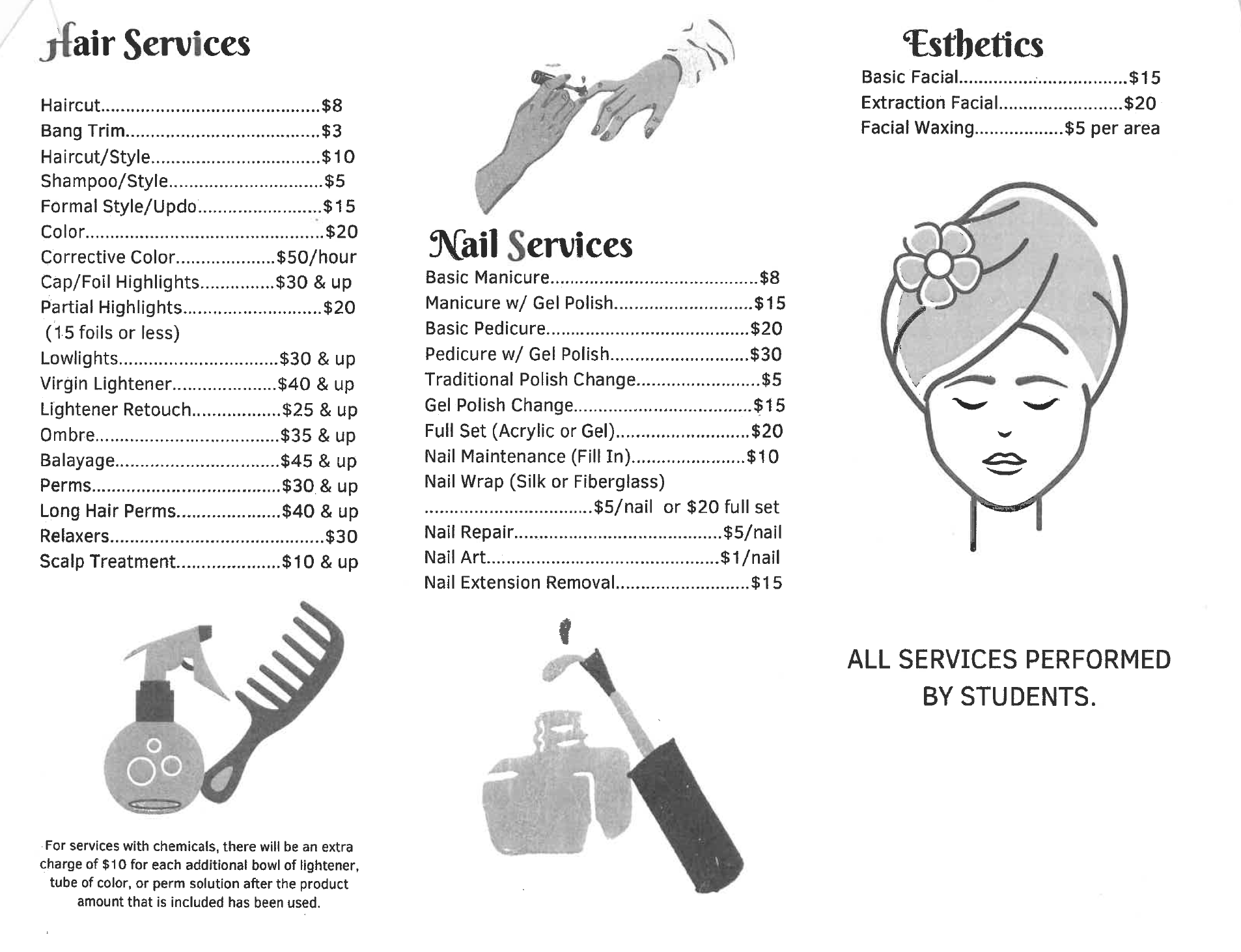 Cosmetology Clinic Pricing