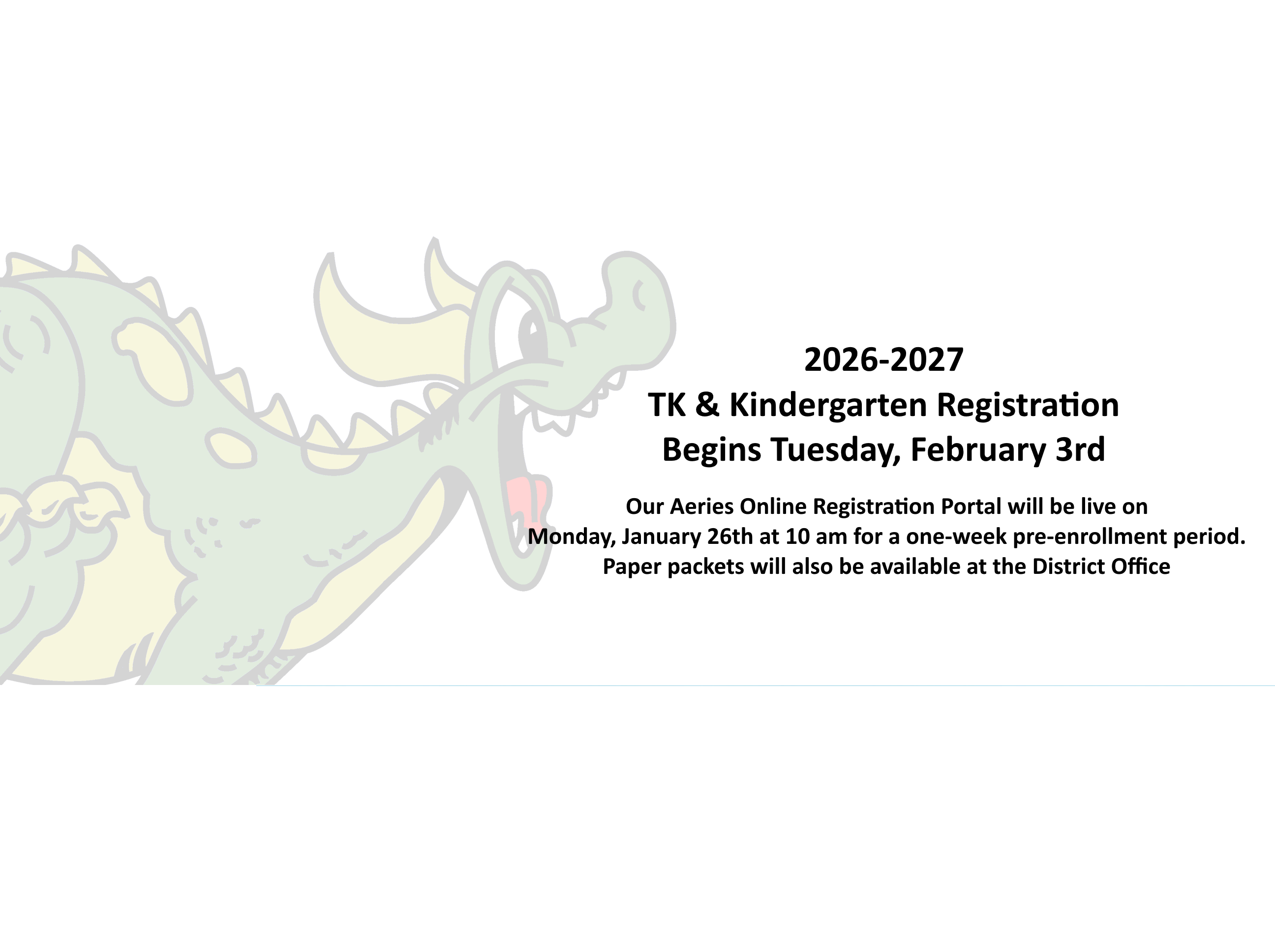 TK &amp; Kindergarten Registration Information