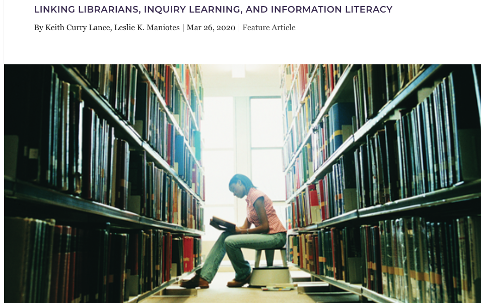 LINKING LIBRARIANS, INQUIRY LEARNING, AND INFORMATION LITERACY