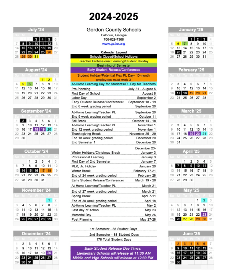 2024-25 Academic Calendar