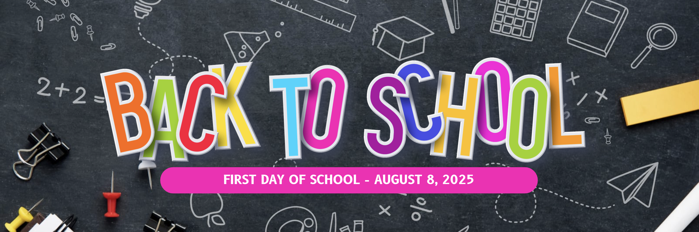 first day of school August 8 banner 