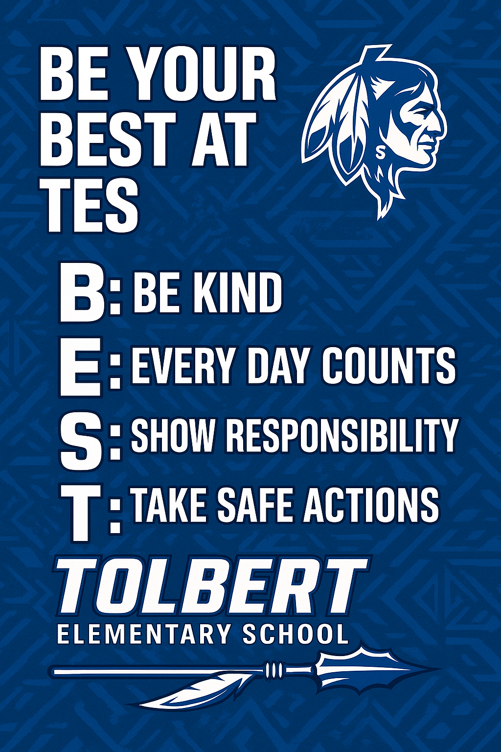 Tolbert Pledge in blue writing 