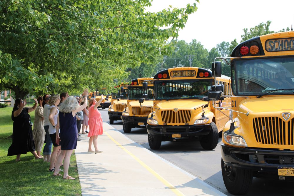 teachers waving