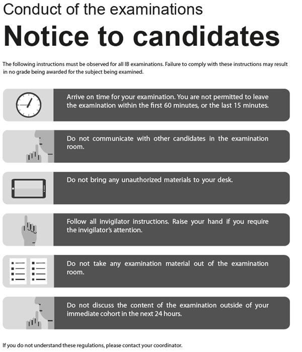 Notice to candidates