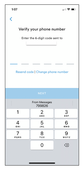 6 digit verification code