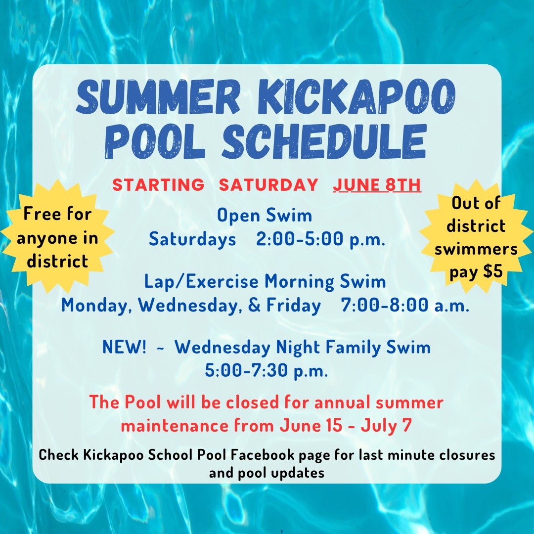 Summer Pool Schedule