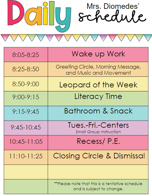 Diomedes' class schedule