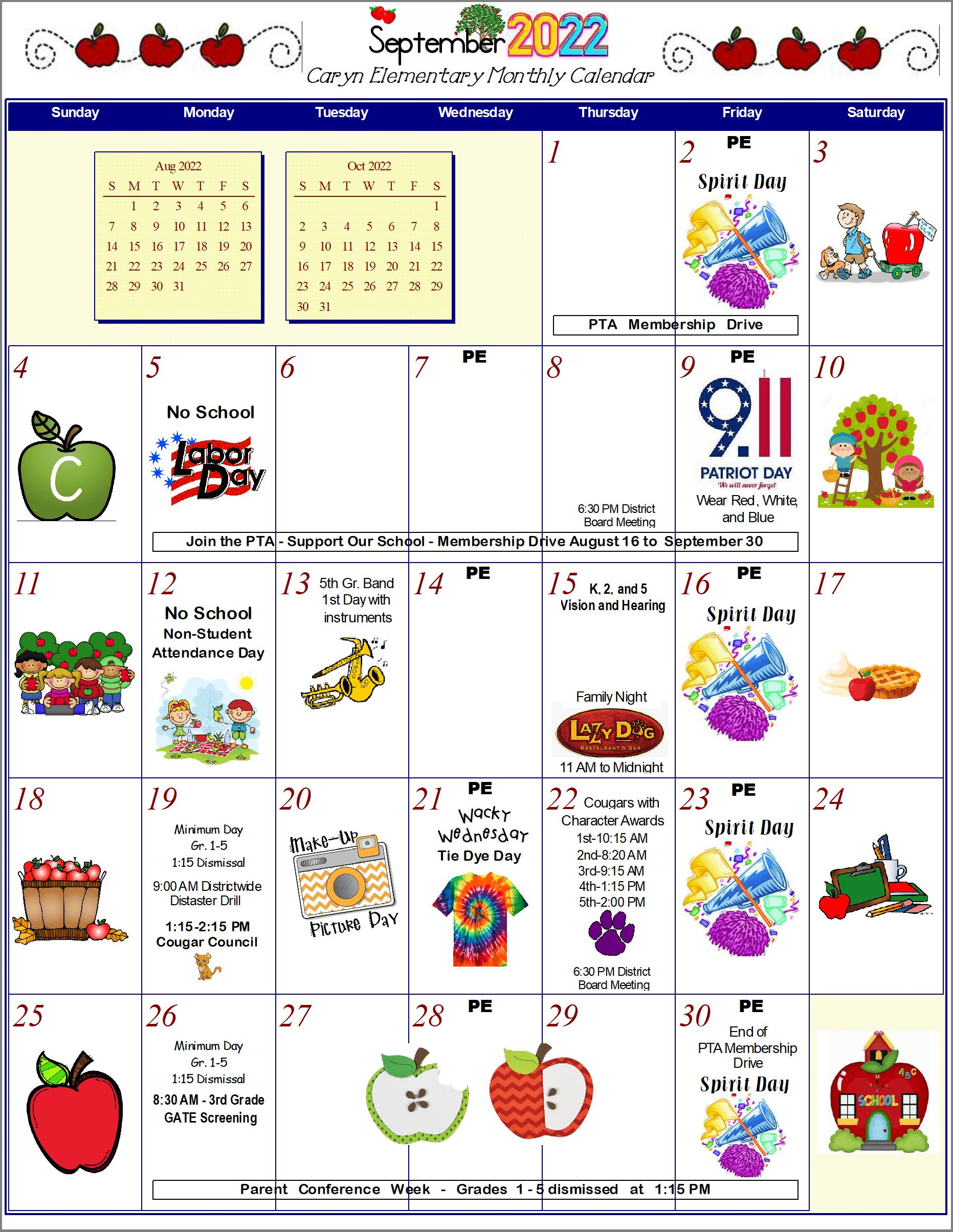 Caryn September Calendar