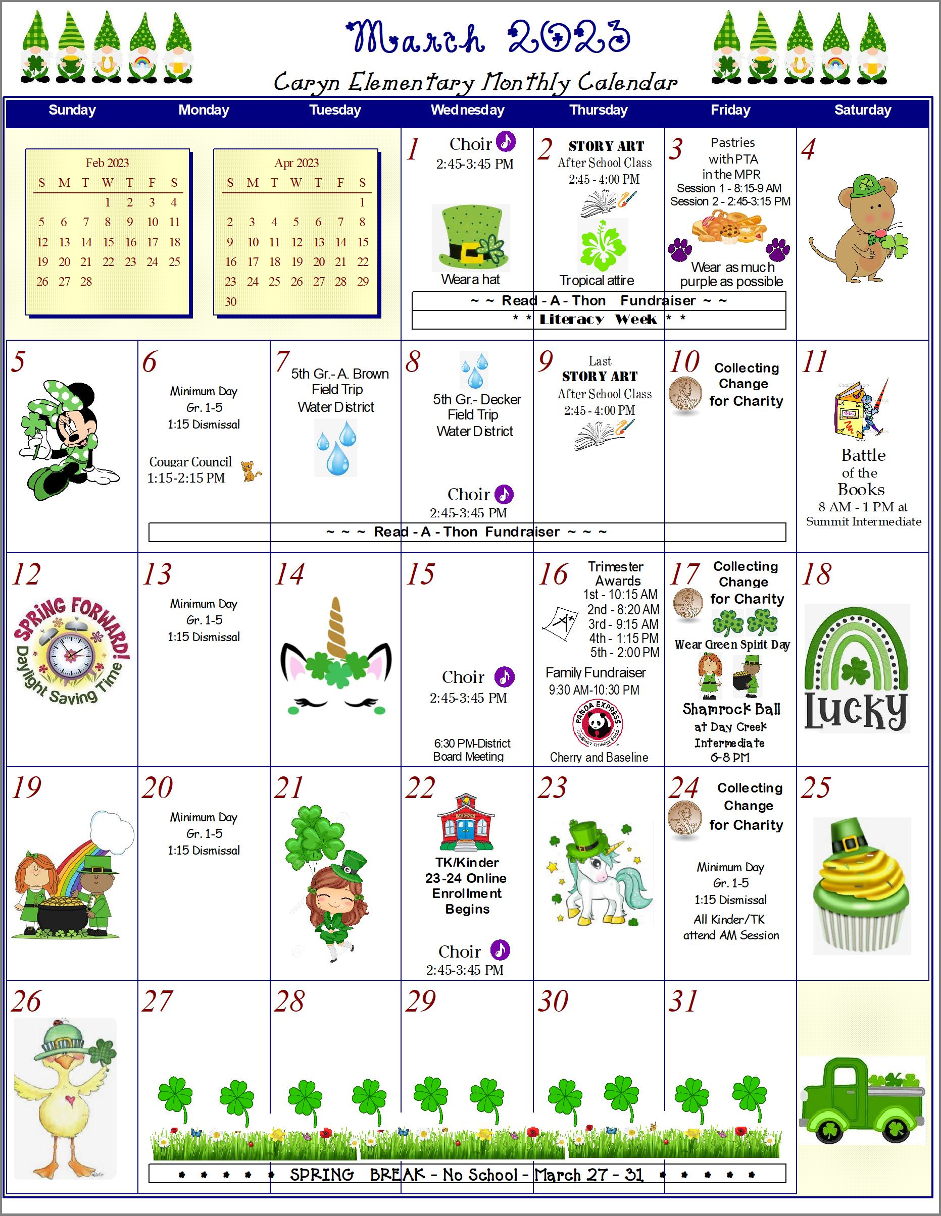 Caryn March Calendar