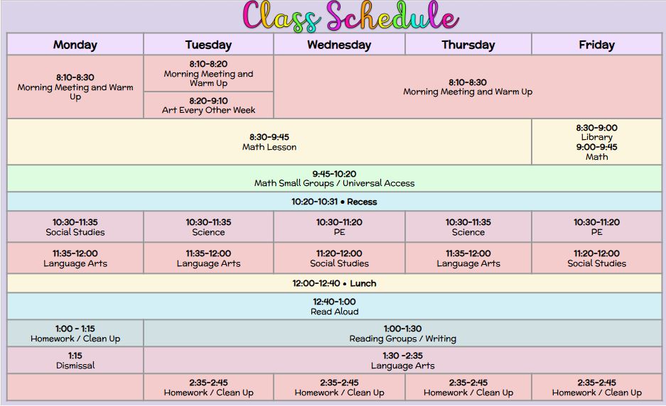 Schedule 
