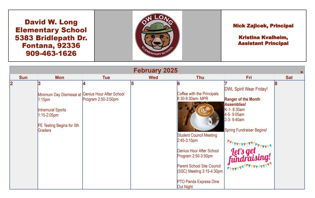 February Calendar Part 1