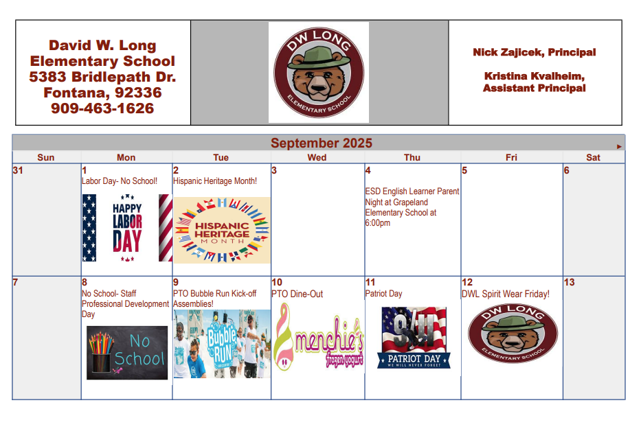 September Calendar part 1
