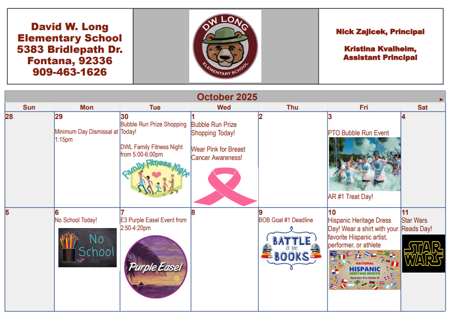 October Calendar part 1