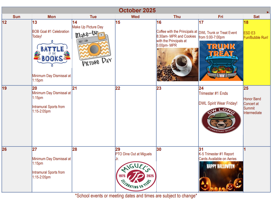 October Calendar part 2
