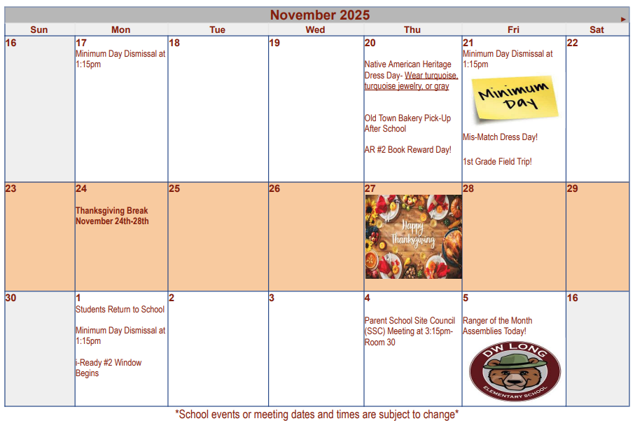 November Calendar part 2