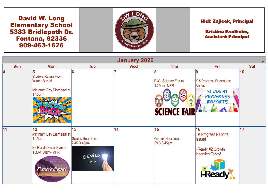 January Calendar part 1