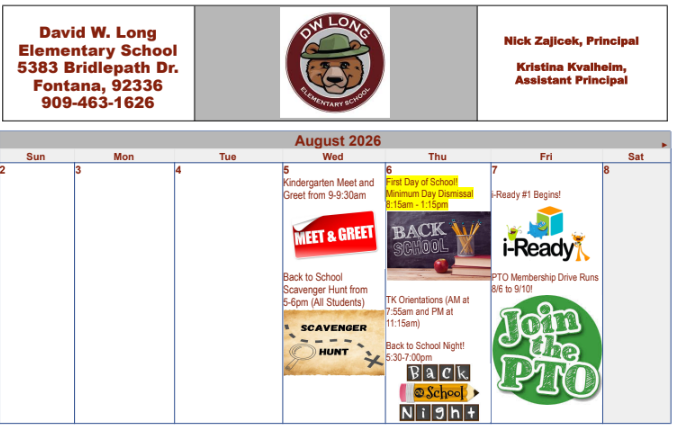 August Calendar part 1
