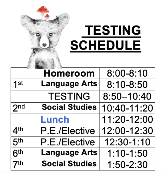 Testing Day Schedule