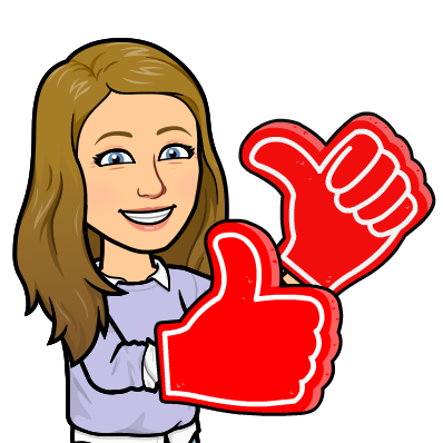 a bitmoji of Miss Trevarthen with two thumbs up