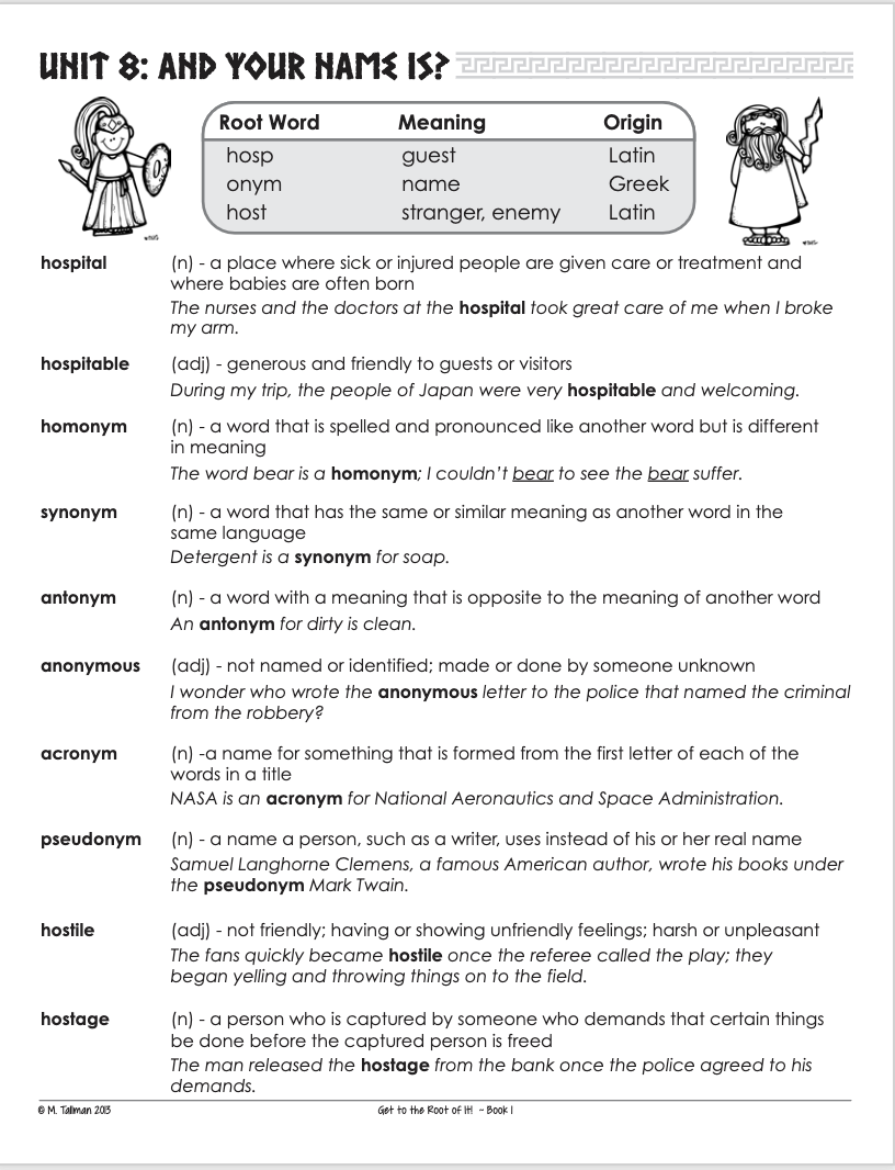 Greek and Latin Vocab 