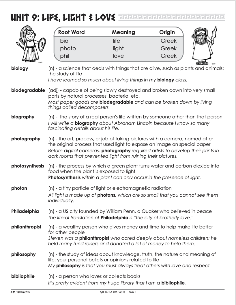 Greek and Latin Vocab 