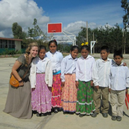 Mrs. Gionet in Oaxaca, Mexico with students.
