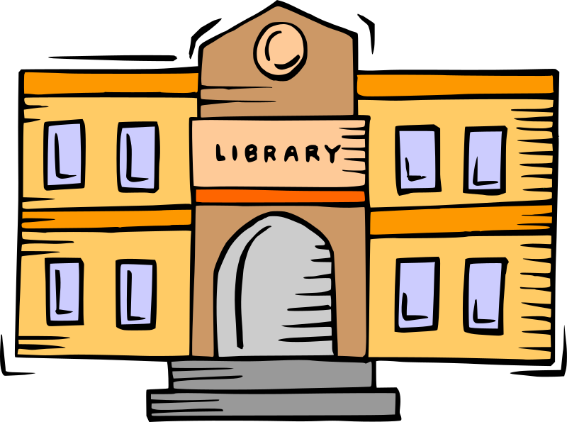 cartoon library building