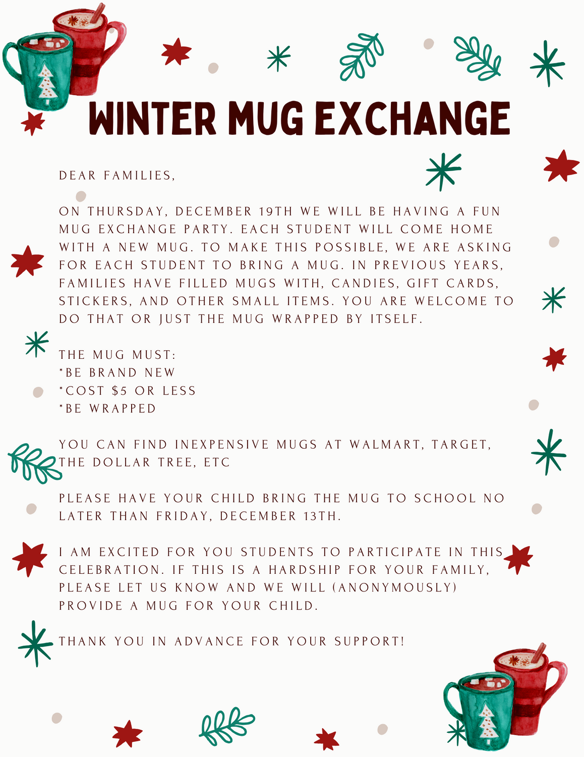 Mug Exchange Flyer