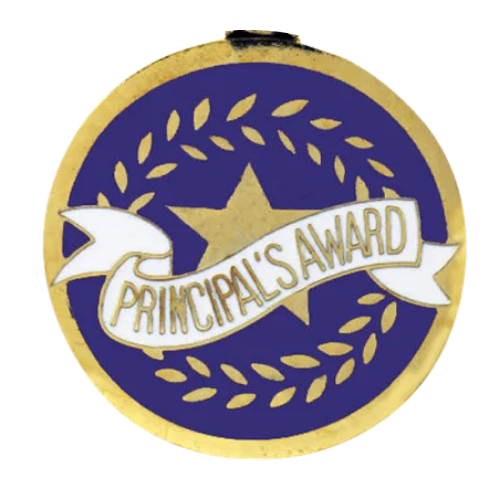 Text: Principal's Award Gold and Blue