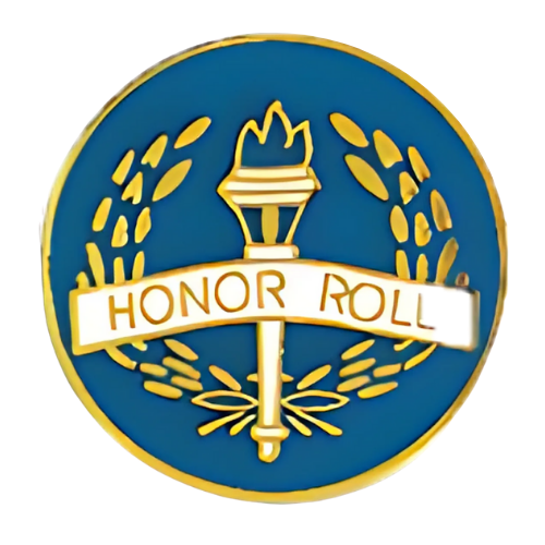 Text: Honor Roll Image blue and gold