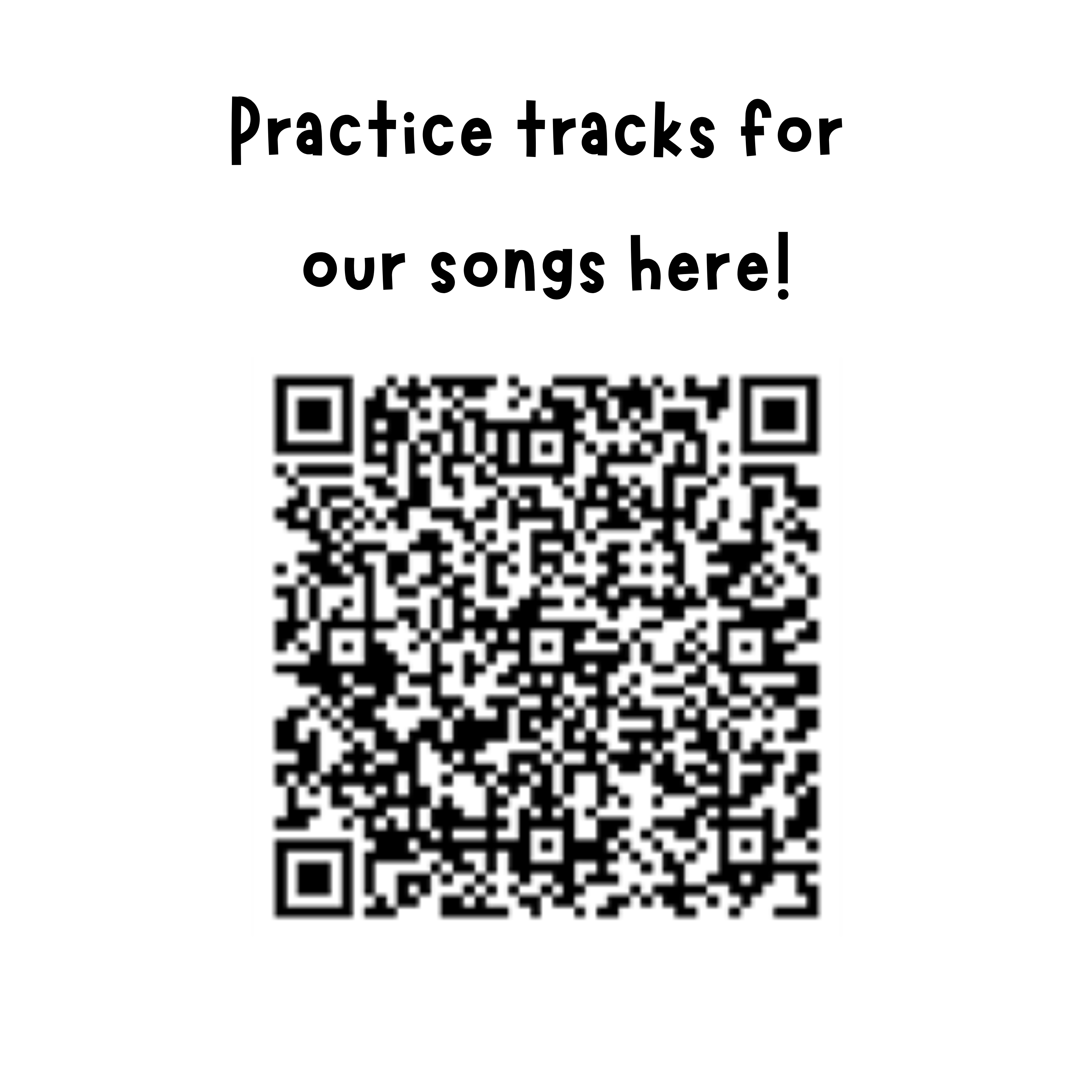 QR code for practice tracks for songs