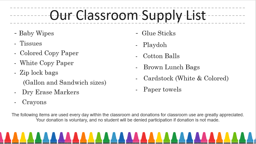 supply list