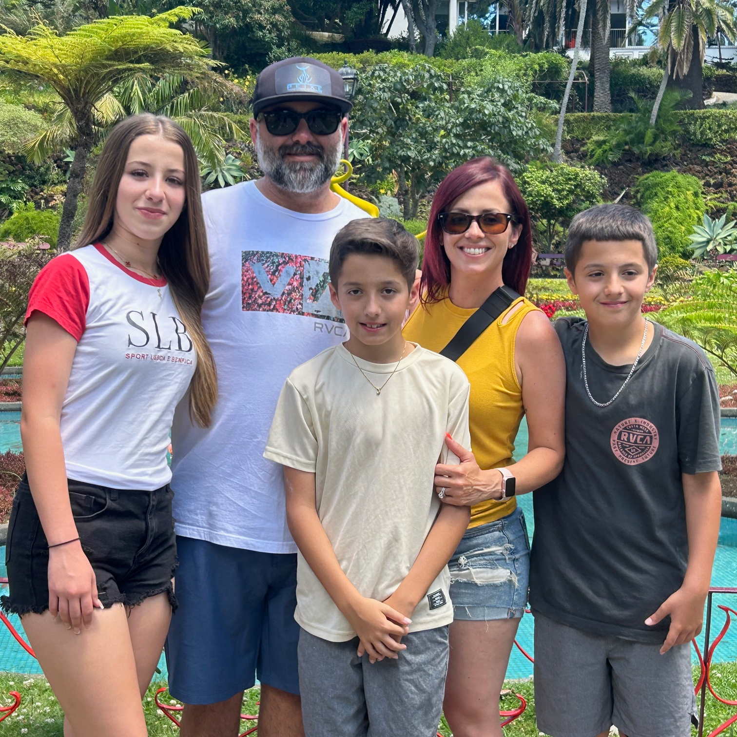 Dacosta Family watching Dodger game at Giant Stadium