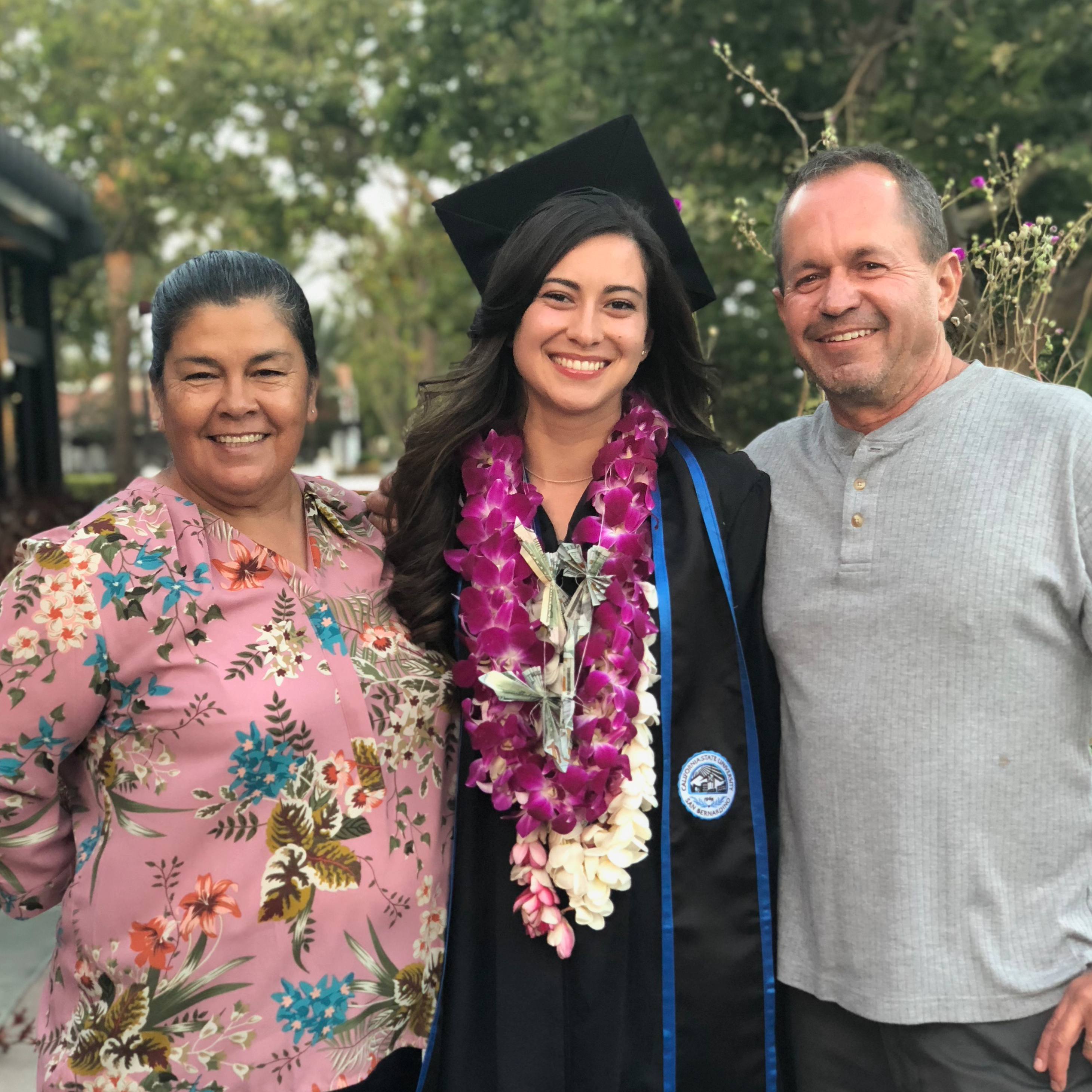 Graduation: Mom, me, and dad