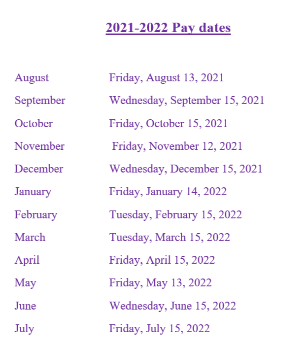 Payroll Calendar Irion County ISD