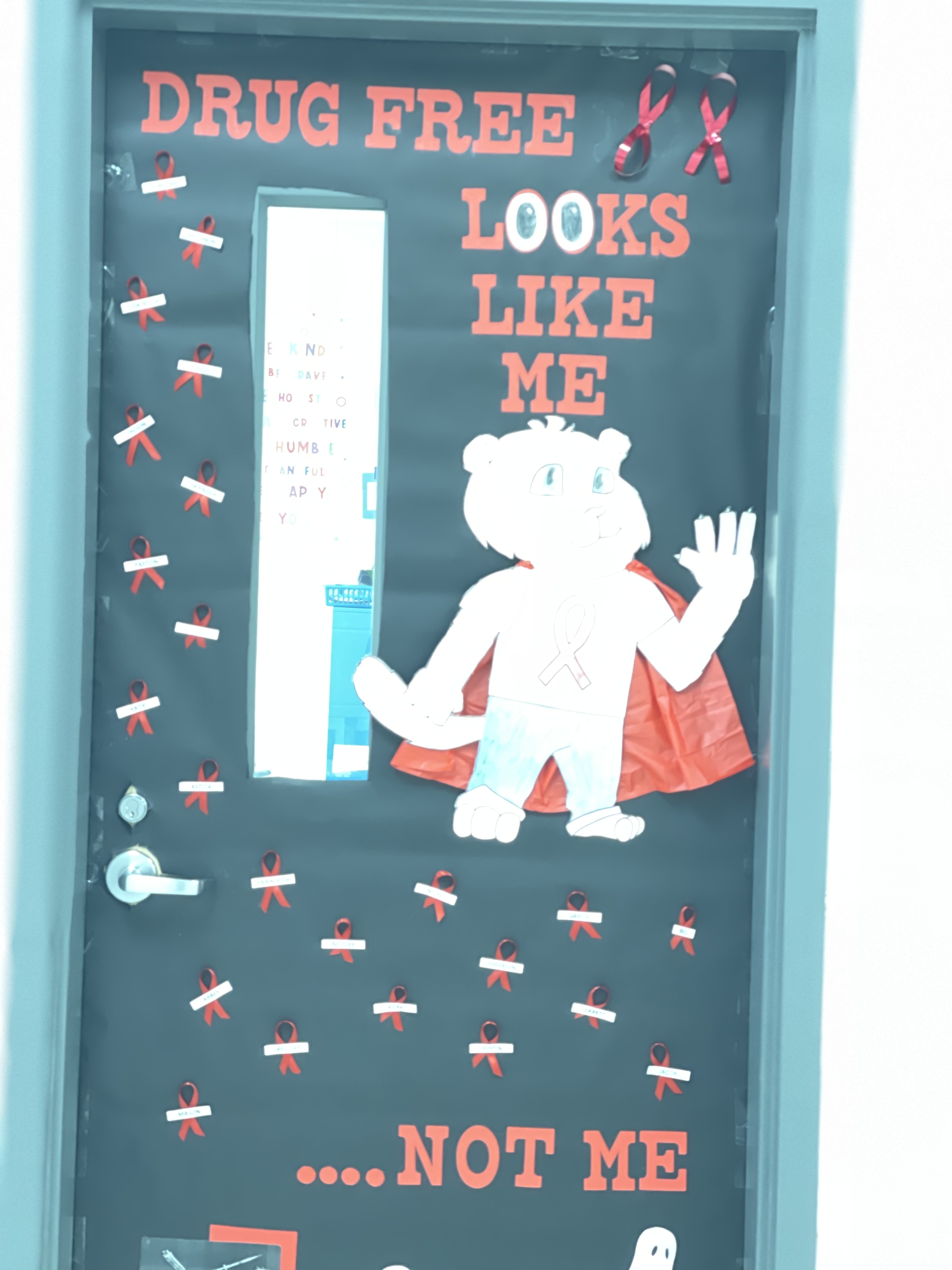 Red ribbon week door decorations