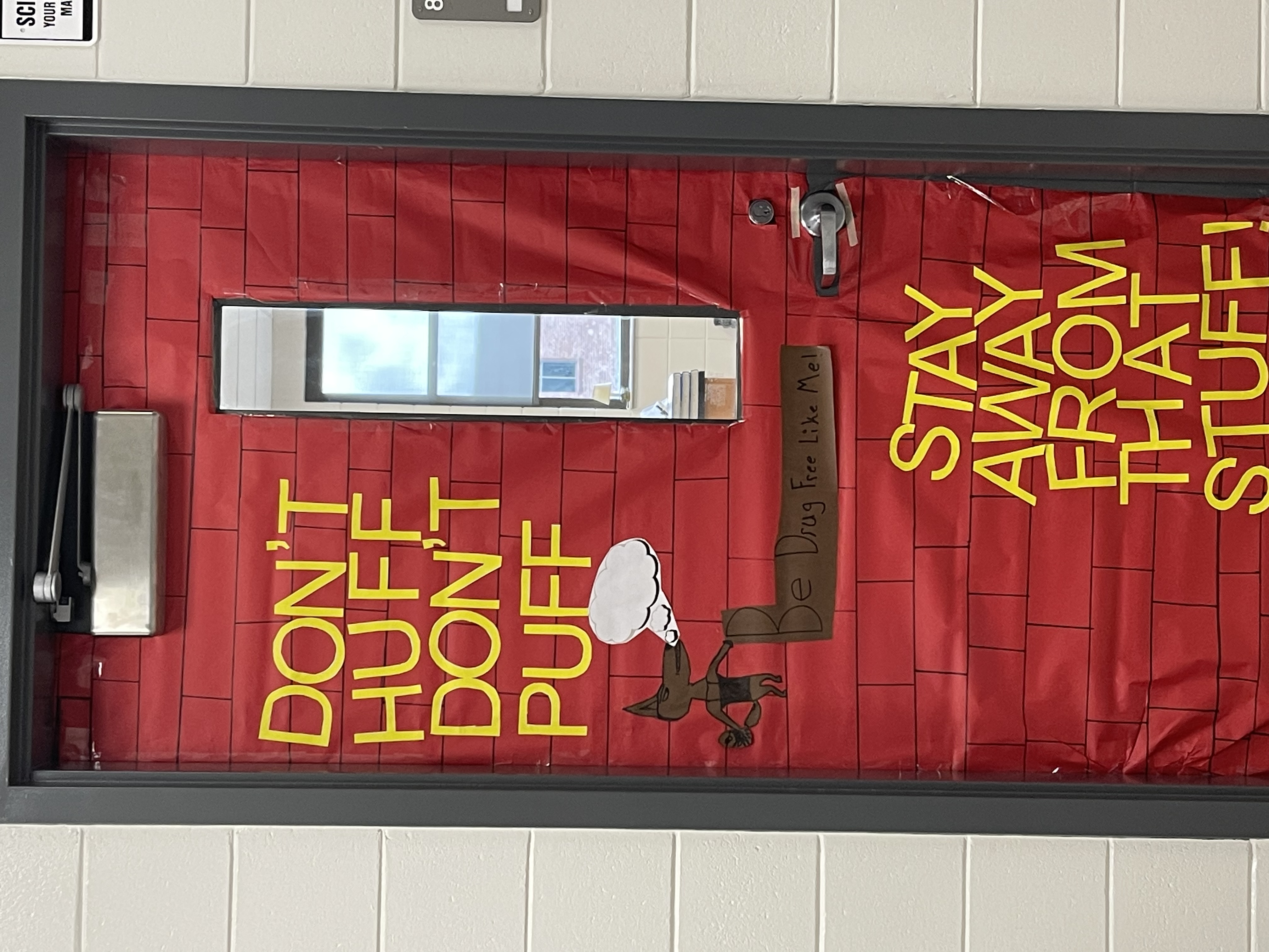 Red ribbon week door decorations