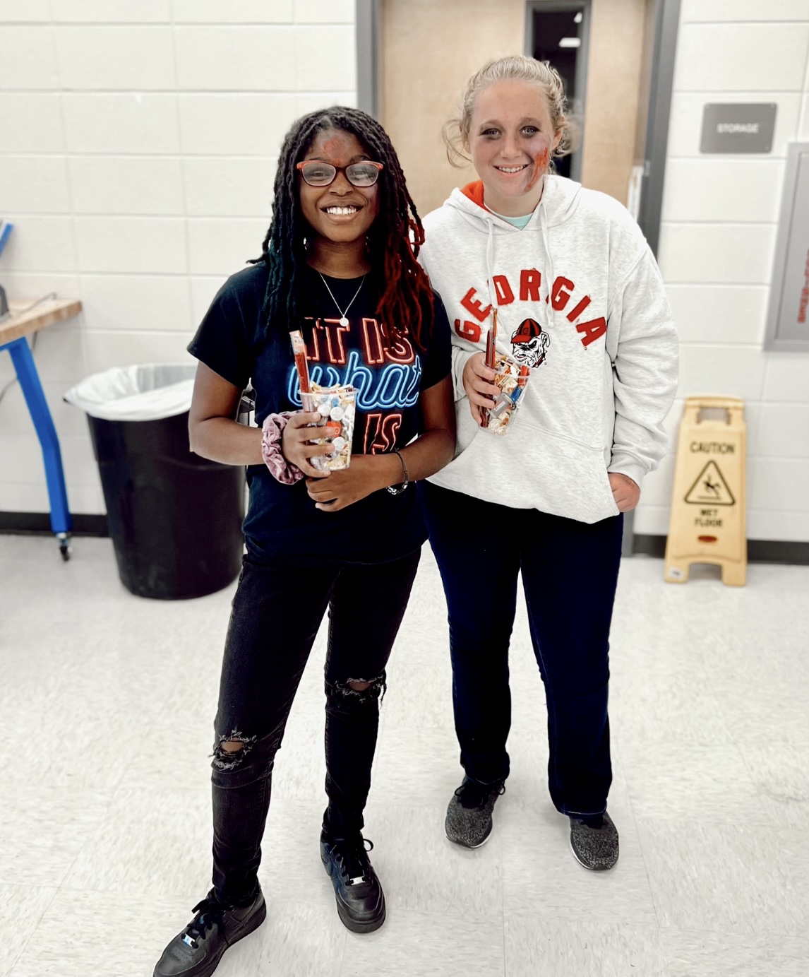Students dressed as zombies 